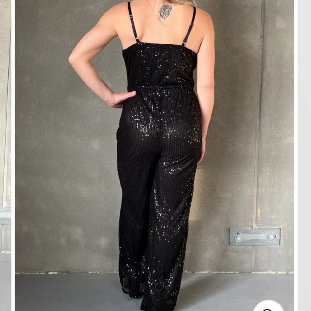 NWT DEX Sequin Strapless Jumpsuit/Romper Black New Years - Picture 5 of 9